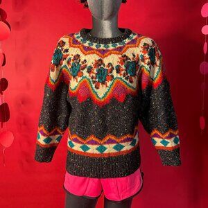 Vintage Crescendo Fair Isle Sweater – 1990s Street Style & Grunge Pullover